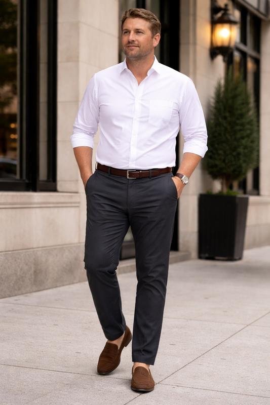 Homme Ben Sherman Pantalon Gris Coton L