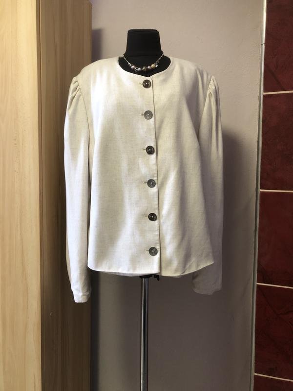 Женский Natural Life Жакет Белый Лен 56-58