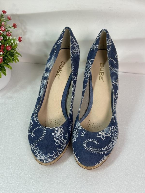 Женские Cube Туфли на шпильках Синий Джинс 39
