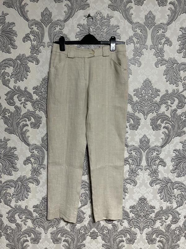Donna Max Mara Pantaloni Beige Lino M