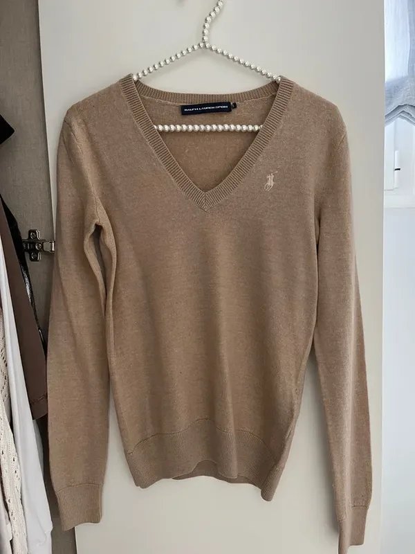 Women Ralph Lauren Sweater Beige Wool S