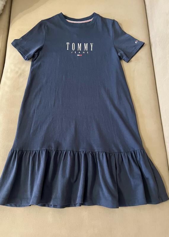 Damen Tommy Hilfiger Kleid Marineblau Baumwolle XS