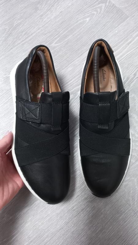 Women Clarks Heels Black Leather 40