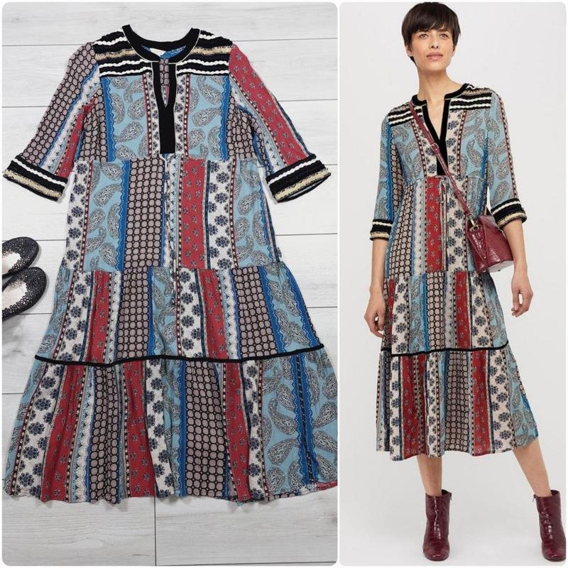 Femme Monsoon Robe Multicolore Viscose L