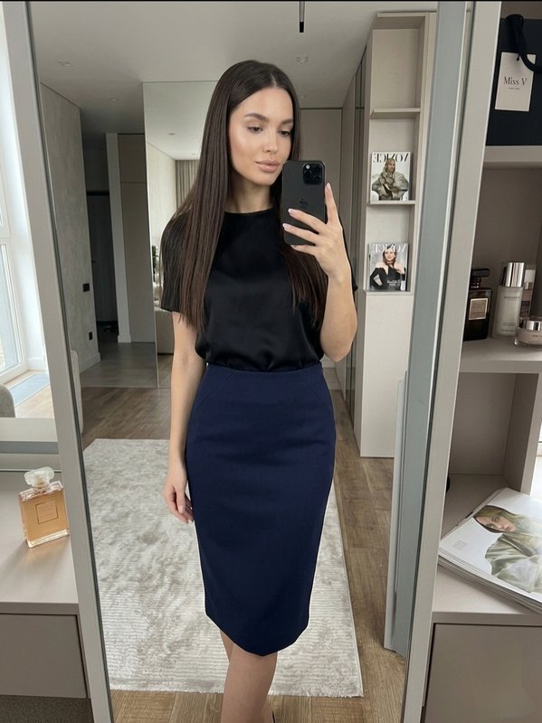 Женская Valentino Юбка Чёрная Шерсть S