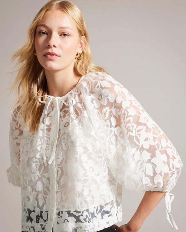 Damen Ted Baker Bluse Weiß Viskose 44