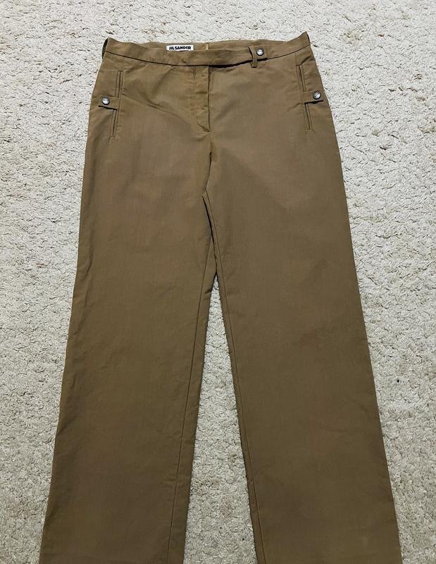 Women Jil Sander Trousers Khaki Cotton M