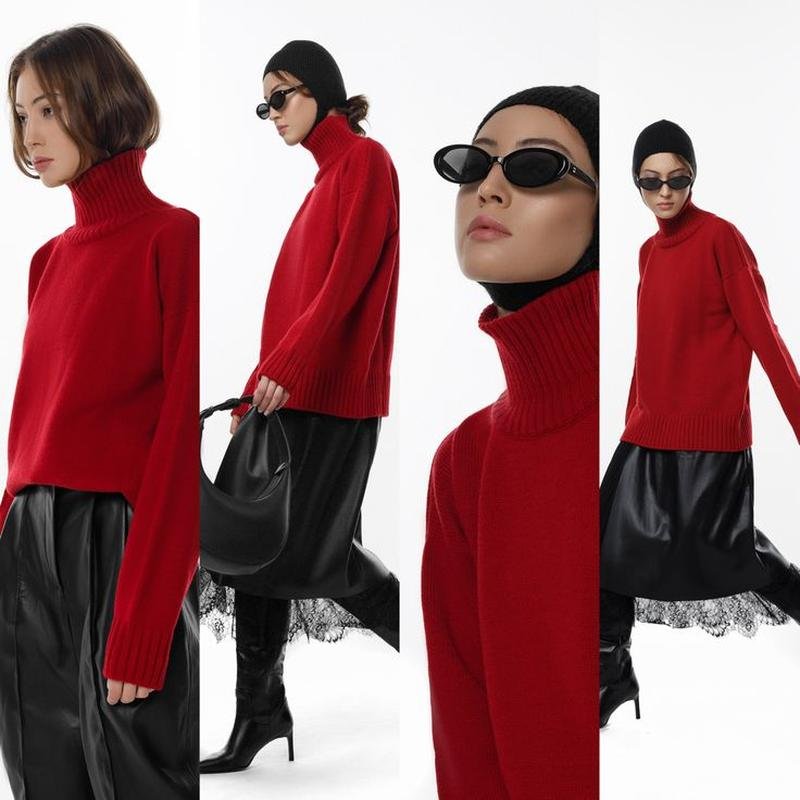 Femme COS Pull Rouge Cachemire 38