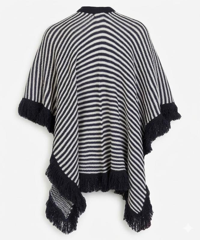 Donna Max Mara Poncho Bianco Acrilico S