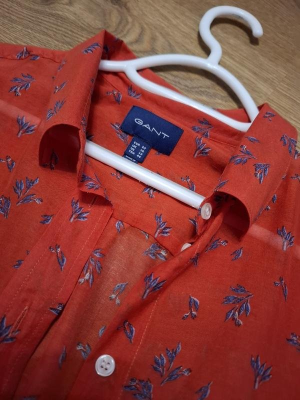 Damen Gant Hemd Orange Baumwolle Seide 42