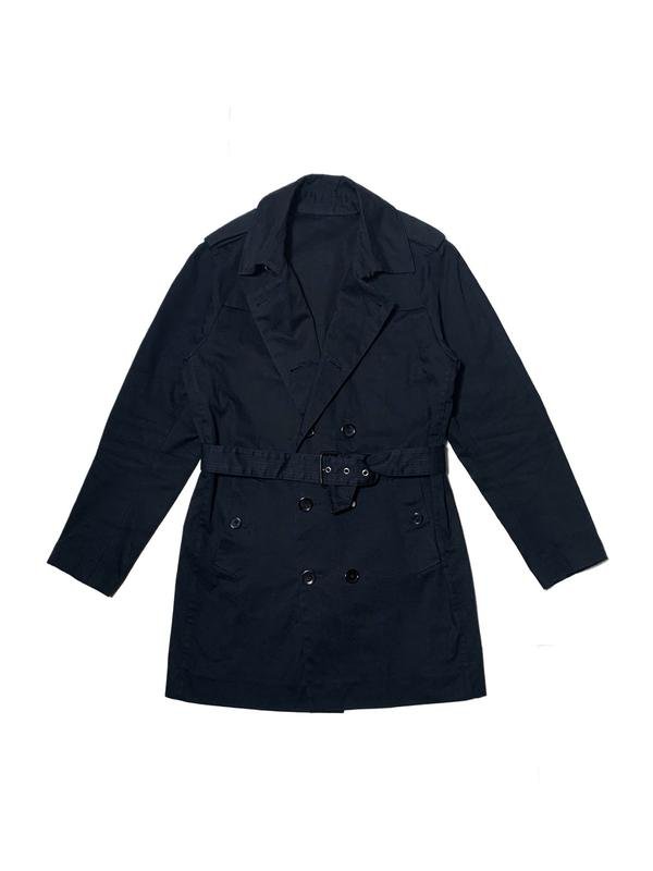 Женский Sandro Paris Тренч Плащ Тёмно-синий Хлопок