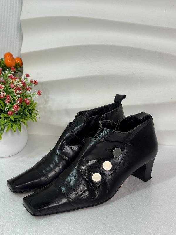 Women OXMOX Ankle Boots Black Leather 35