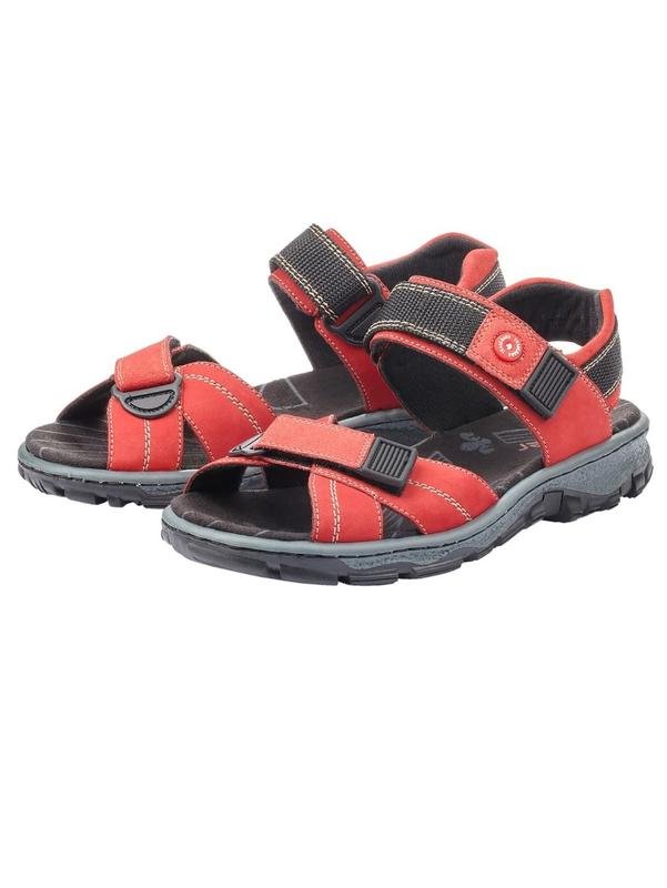 Women Rieker Sandals Red Synthetic Leather 36.5