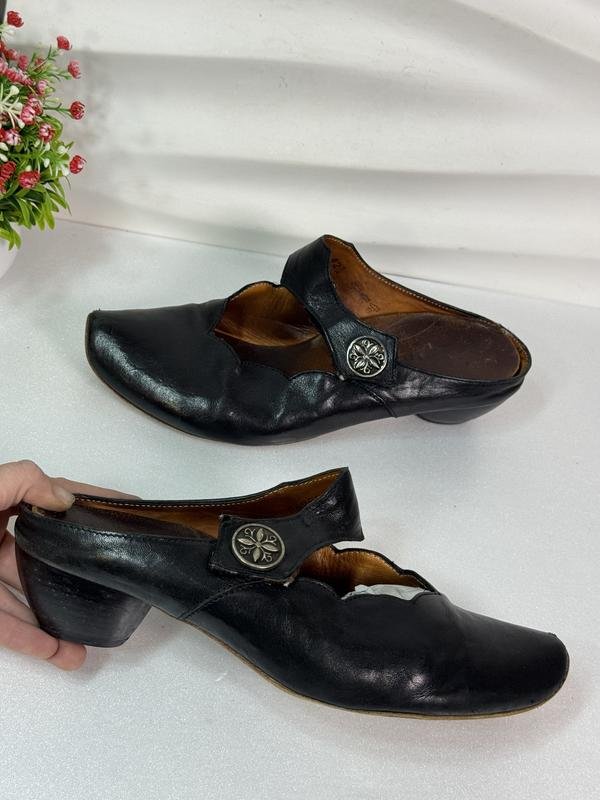 Women Think! Clogs Black Leather 40.5