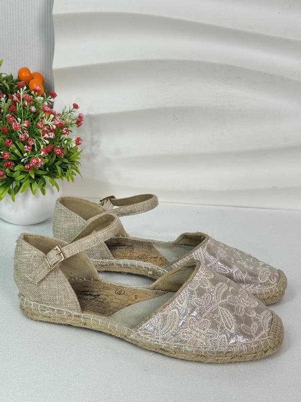 Women Mustang Espadrilles Beige Textile 40