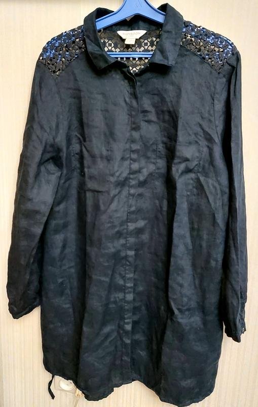 Женская Monsoon Рубашка Тёмно-синий Лен M-L