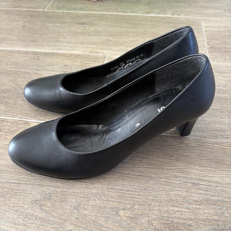 Women Gabor Heels Black Leather 39