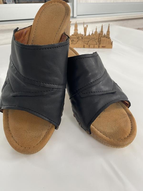 Women Gabor Sabots Black Leather 40