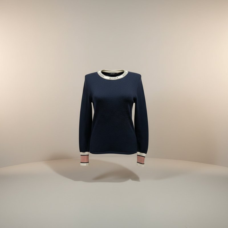 Damen Gant Pullover Marineblau Baumwolle S