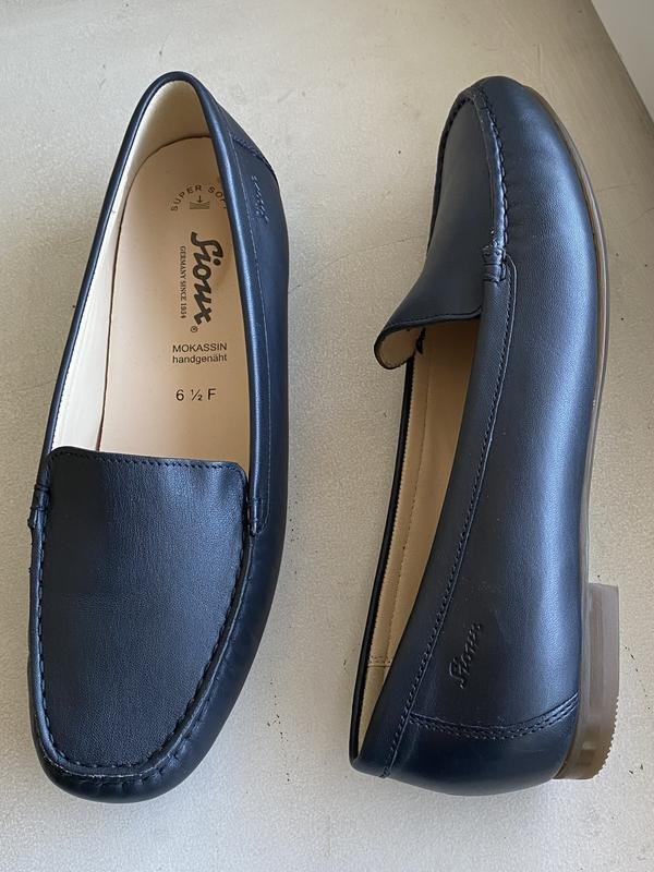 Damen Sioux Slipper Marine Leder 40