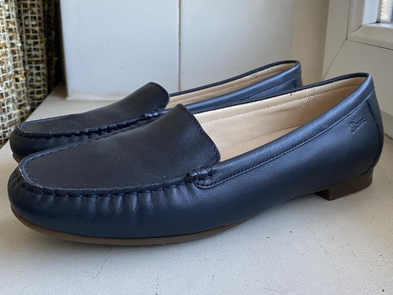Damen Sioux Slipper Marine Leder 40