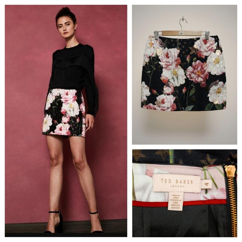 Women Ted Baker Skirt Multicolor Jacquard XL