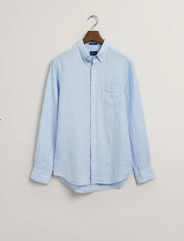Femme Gant Chemise Bleue Lin S
