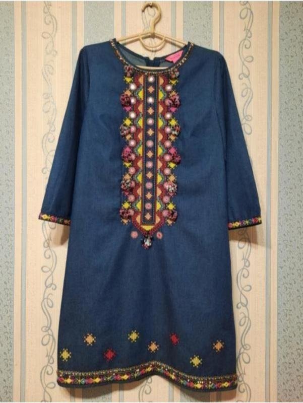 Женское Monsoon Платье Синий Хлопок 36