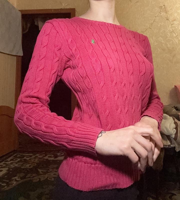 Femme Polo Ralph Lauren Pull Rose Coton M