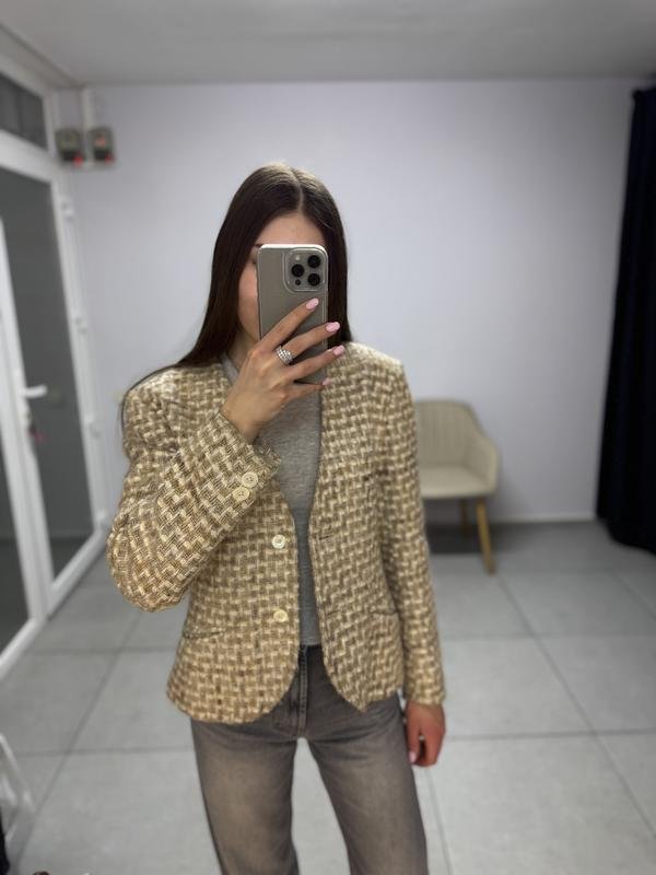 Damen Aquascutum Sakko Beige Wolle S