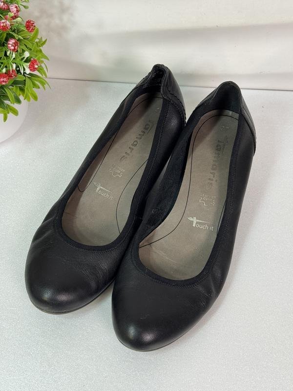 Женские Tamaris Туфли Чёрный Кожа 37