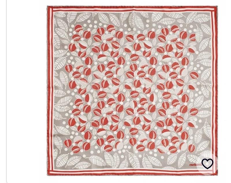 Cacharel Scarf Grey Silk 52x53cm