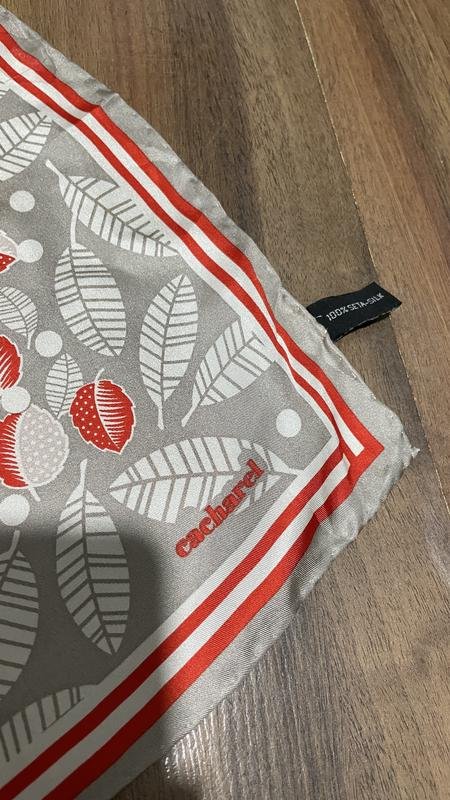 Cacharel Scarf Grey Silk 52x53cm