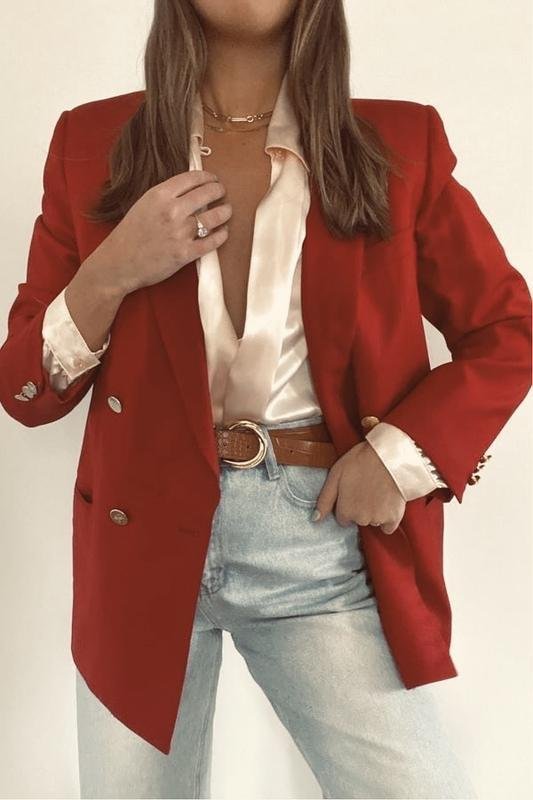 Donna Burberry Blazer Borgogna Lana M