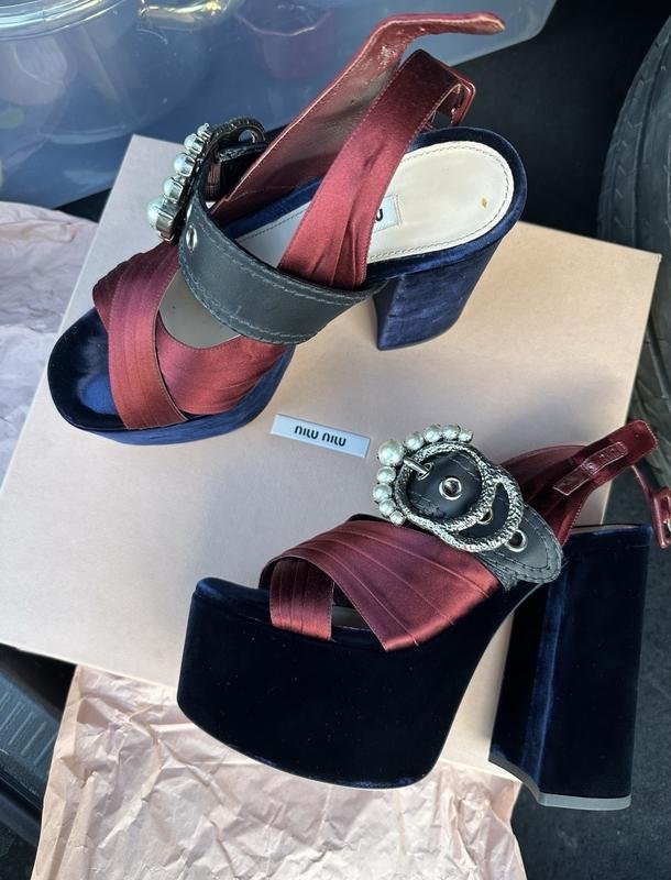 Donna Miu Miu Tacchi Borgogna Seta 37