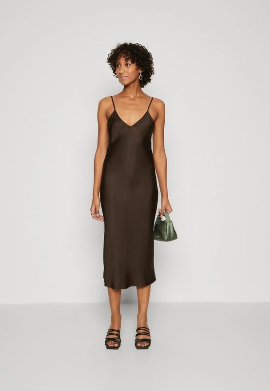 Женское Massimo Dutti Платье Коричневый Вискоза ХS