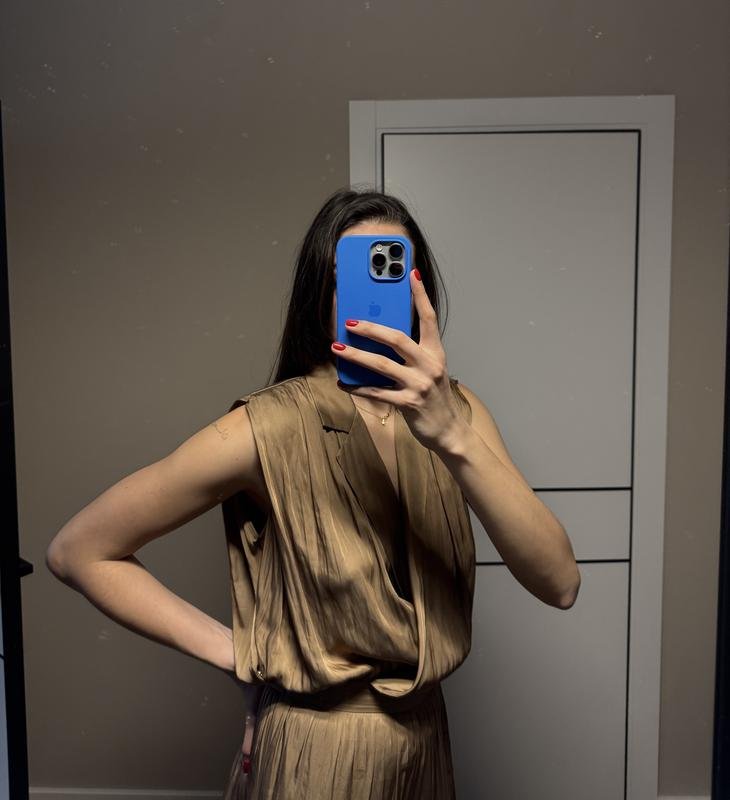 Женский Massimo Dutti Комбинезон Бежевый Вискоза S