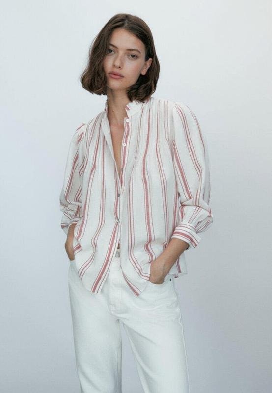 Женская Massimo Dutti Рубашка Белая Хлопок M