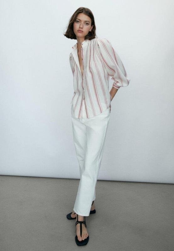 Женская Massimo Dutti Рубашка Белая Хлопок M