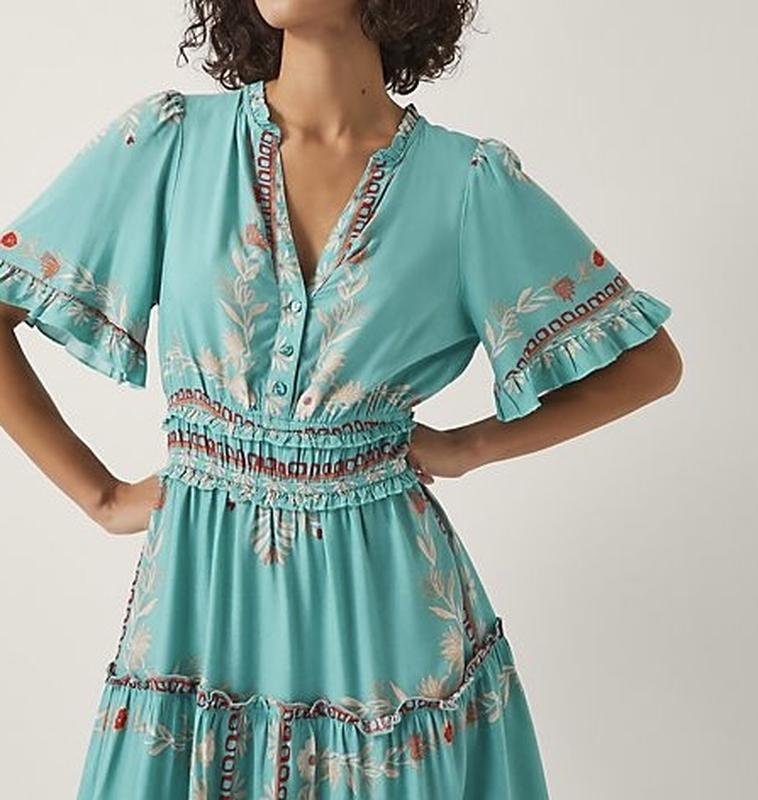 Women Monsoon Dress Turquoise Viscose S