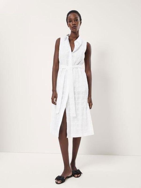 Женское Massimo Dutti Платье Белое Хлопок ХS