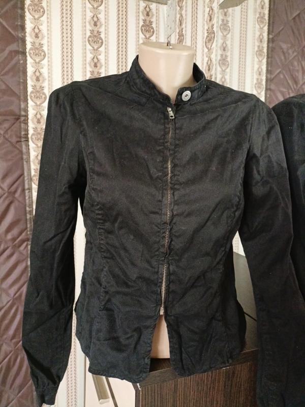 Men Closed Jacket Black Cotton M
