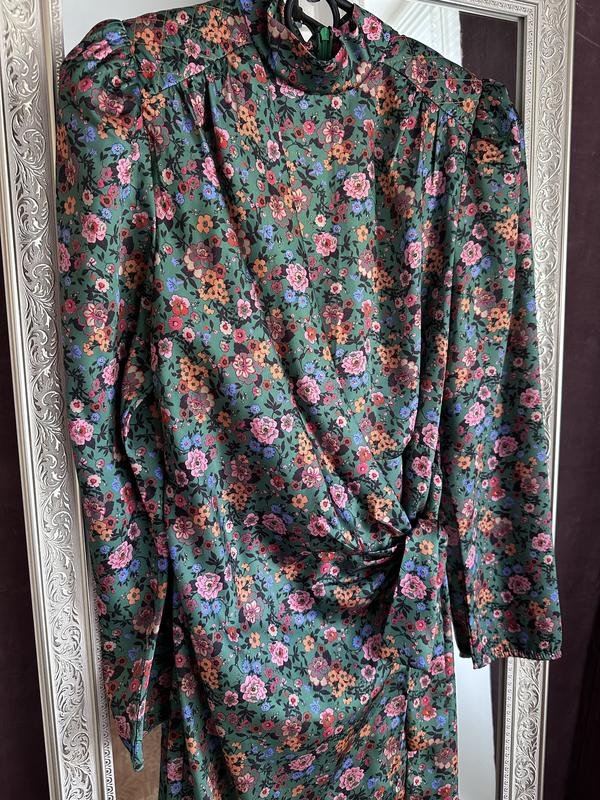 Damen Sandro Paris Kleid Grün Blumenmuster S