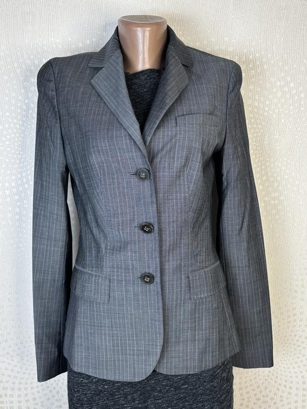 Damen Hugo Boss Blazer Grau Wolle & Leinen S