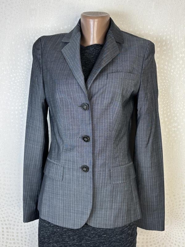 Damen Hugo Boss Blazer Grau Wolle & Leinen S