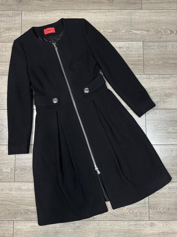 Damen Hugo Boss Mantel Schwarz Wolle S