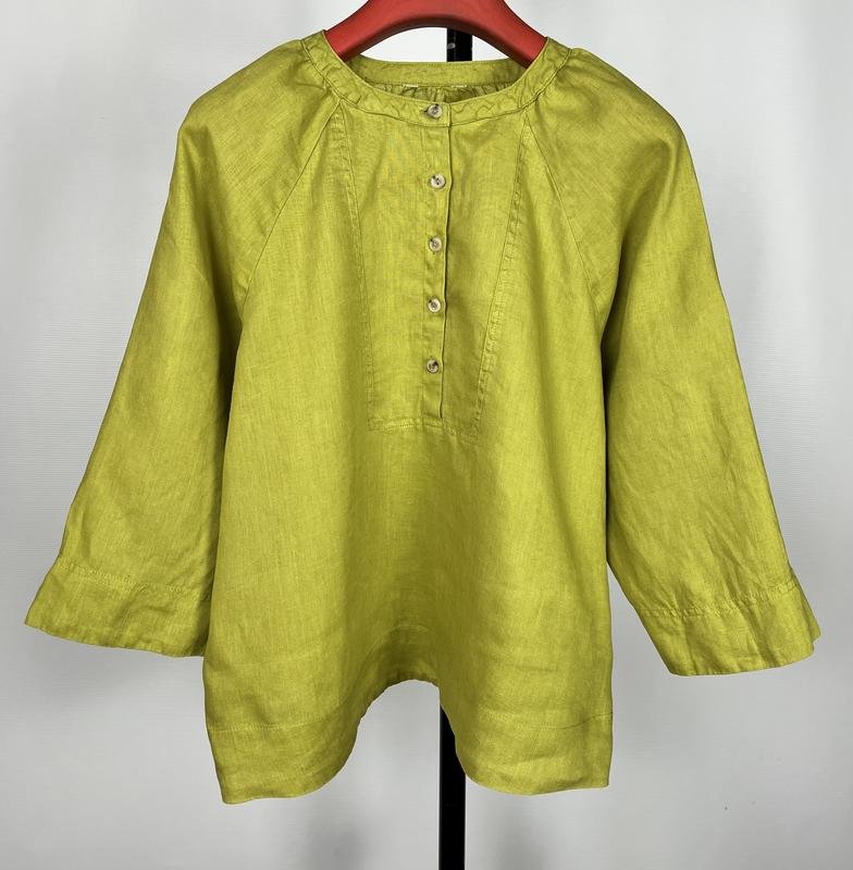 Damen Monsoon Hemd Grün Leinen M