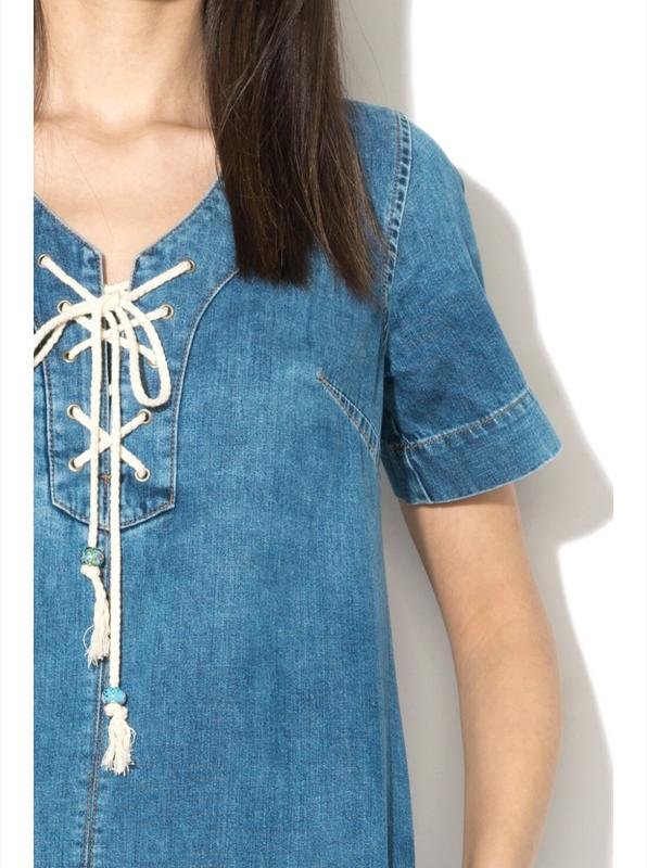 Women Pepe Jeans Dress Blue Cotton 42