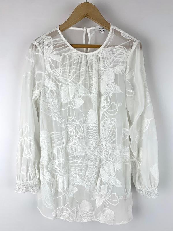 Damen Reiss Bluse Weiß Viskose XXS