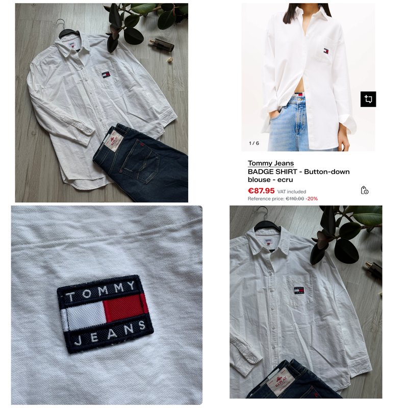 Donna Tommy Jeans Camicia Bianca Cotone M